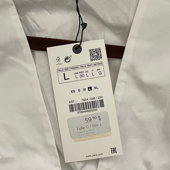 NWT ZARA Puff Sleeve Top - Picture 6 of 6